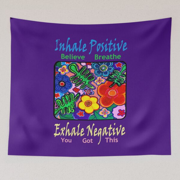 Item preview, Inhale Positive Exhale Negative Hand Painted Flowers designed and sold by kel72.
