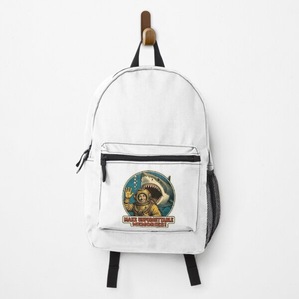 Item preview, Make Unforgettable Memories Funny Vintage Diver Shark Sticker designed and sold by RareVisuals.