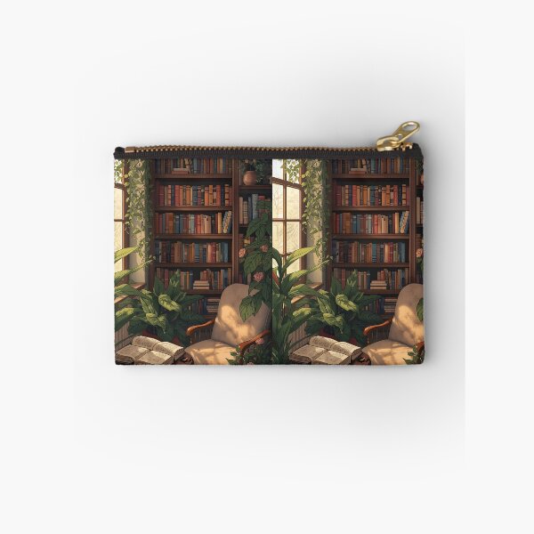 Item preview, Cozy Home Library Reading Nook with Books and Plants designed and sold by Evergreen Horizon Works.