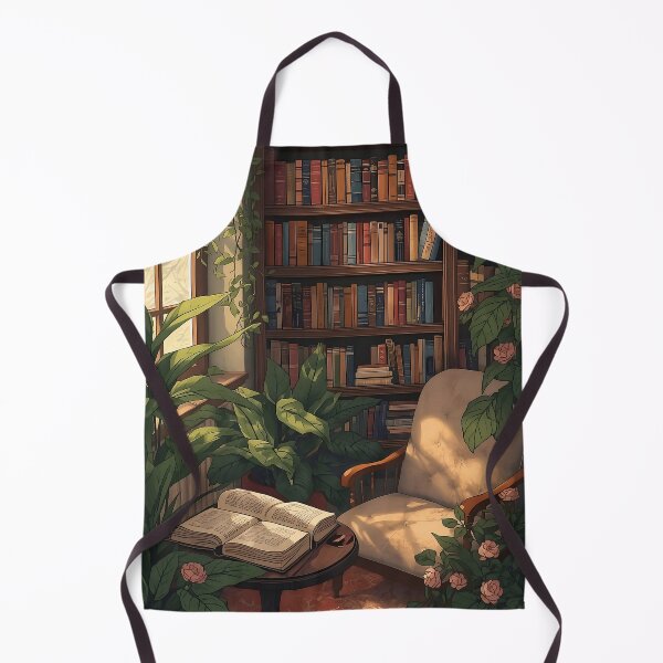 Item preview, Cozy Home Library Reading Nook with Books and Plants designed and sold by Evergreen Horizon Works.