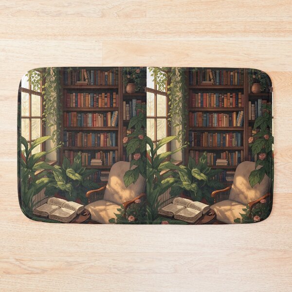 Item preview, Cozy Home Library Reading Nook with Books and Plants designed and sold by Evergreen Horizon Works.