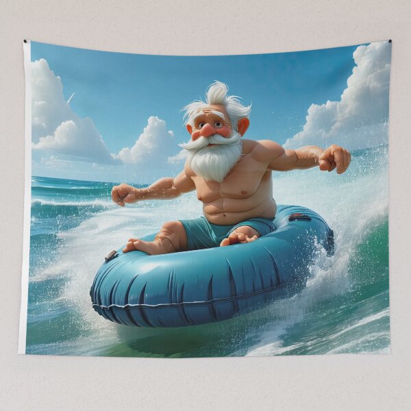 Item preview, Old Man riding a tube surfing designed and sold by Colin Bentham.