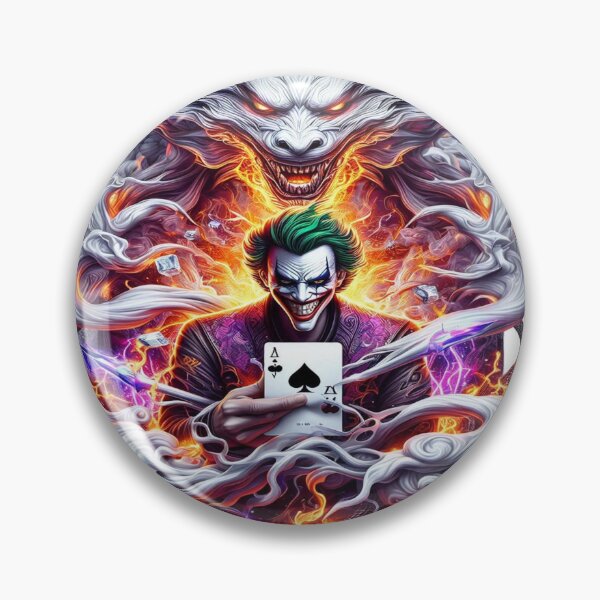 Item preview, Chaos Joker Card Master – Dark Fantasy Villain with Spirit Wolf designed and sold by RAYBIL.