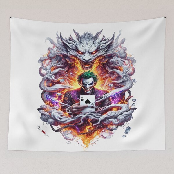 Item preview, Chaos Joker Card Master – Dark Fantasy Villain with Spirit Wolf designed and sold by RAYBIL.