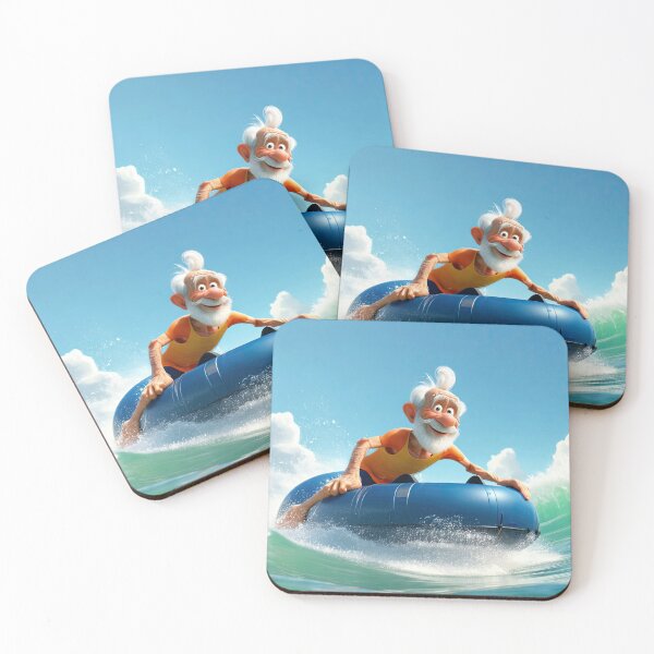 Item preview, Old Man riding a tube surfing designed and sold by Colin Bentham.