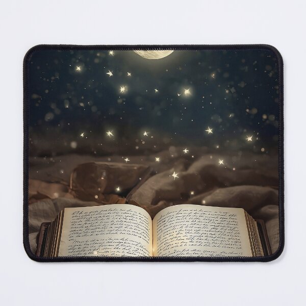 Item preview, Moonlit Open Book Under a Starry Night Sky Illustration designed and sold by Evergreen Horizon Works.