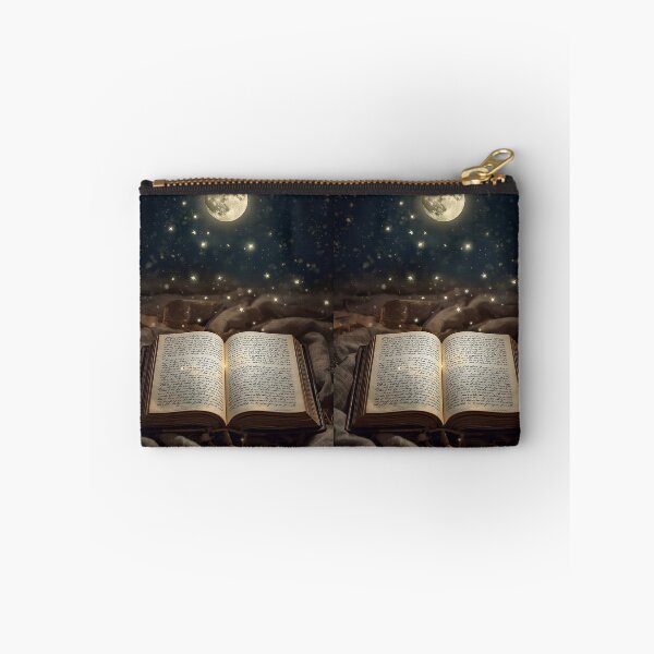 Item preview, Moonlit Open Book Under a Starry Night Sky Illustration designed and sold by Evergreen Horizon Works.