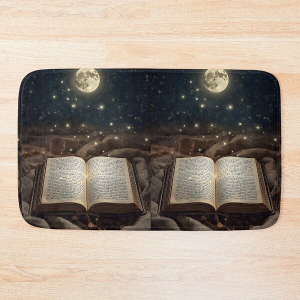 Item preview, Moonlit Open Book Under a Starry Night Sky Illustration designed and sold by Evergreen Horizon Works.
