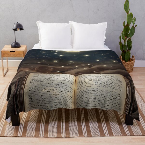Item preview, Moonlit Open Book Under a Starry Night Sky Illustration designed and sold by Evergreen Horizon Works.