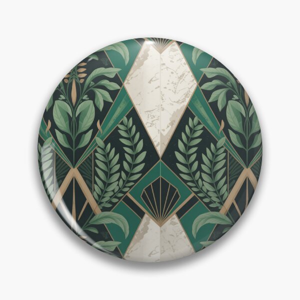 Item preview, Emerald Botanical Art Deco Pattern – Luxury Gold Geometric Floral Design designed and sold by Tamas Das.