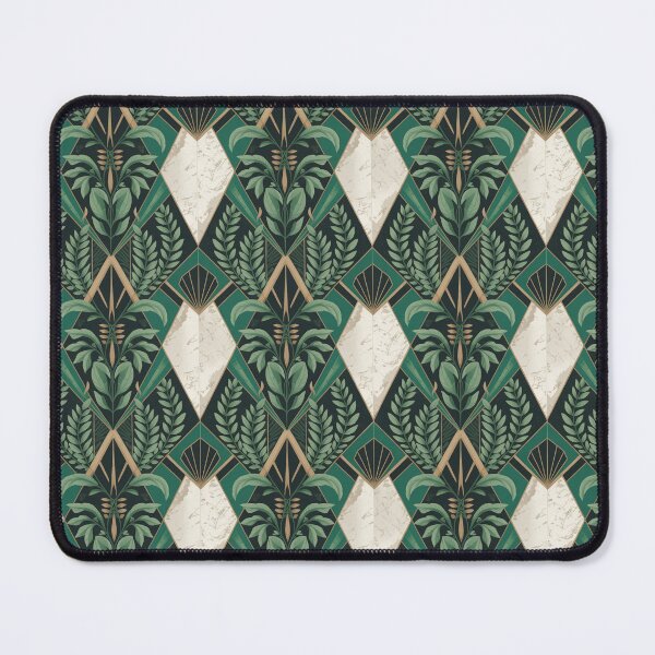 Item preview, Emerald Botanical Art Deco Pattern – Luxury Gold Geometric Floral Design designed and sold by Tamas Das.