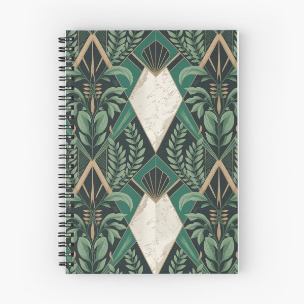 Item preview, Emerald Botanical Art Deco Pattern – Luxury Gold Geometric Floral Design designed and sold by Tamas Das.