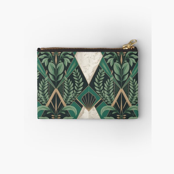 Item preview, Emerald Botanical Art Deco Pattern – Luxury Gold Geometric Floral Design designed and sold by Tamas Das.