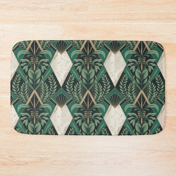 Item preview, Emerald Botanical Art Deco Pattern – Luxury Gold Geometric Floral Design designed and sold by Tamas Das.