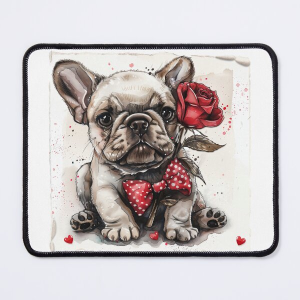Item preview, French Bulldog Puppy with Red Rose designed and sold by Erika Kaisersot.