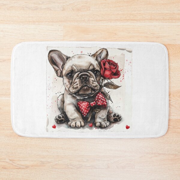 Item preview, French Bulldog Puppy with Red Rose designed and sold by Erika Kaisersot.
