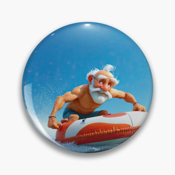 Item preview, Old Man riding a tube surfing designed and sold by Colin Bentham.