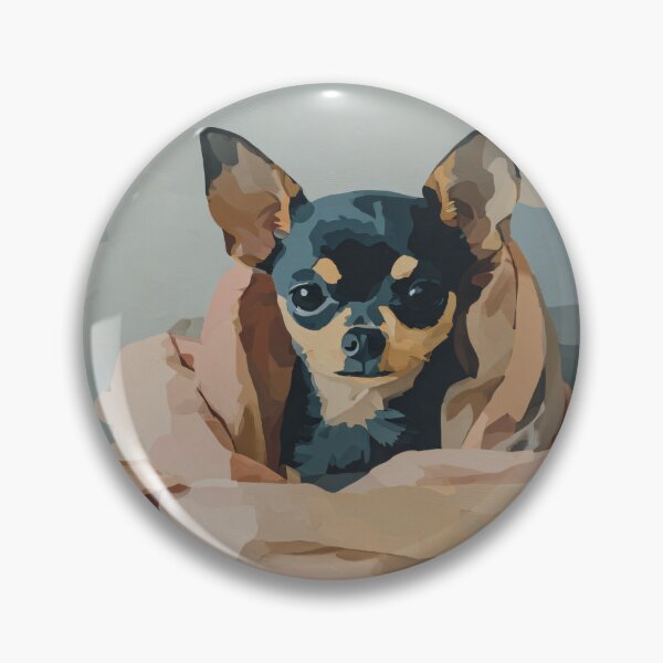 Item preview, Chihuahua in Blanket Art Print | Cozy Dog Portrait Painting | Flat Color Block Wall Art designed and sold by ThingsCatsDo.