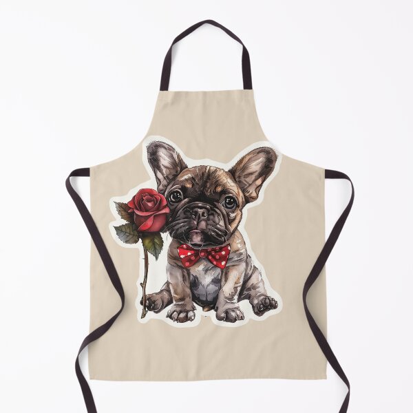 Item preview, Frenchie Puppy Holding a Red Rose designed and sold by Erika Kaisersot.