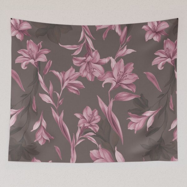 Item preview, Dusty Mauve Lily Pattern designed and sold by imaniko.