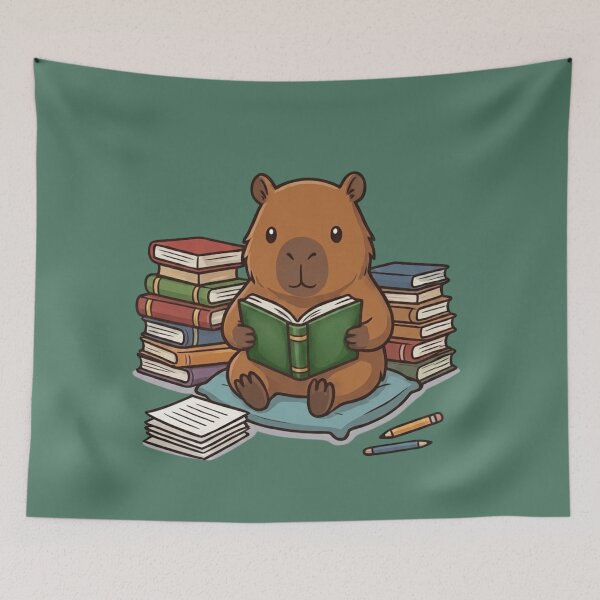 Item preview, School Capybara Reading Books designed and sold by Ivy-Triggs.