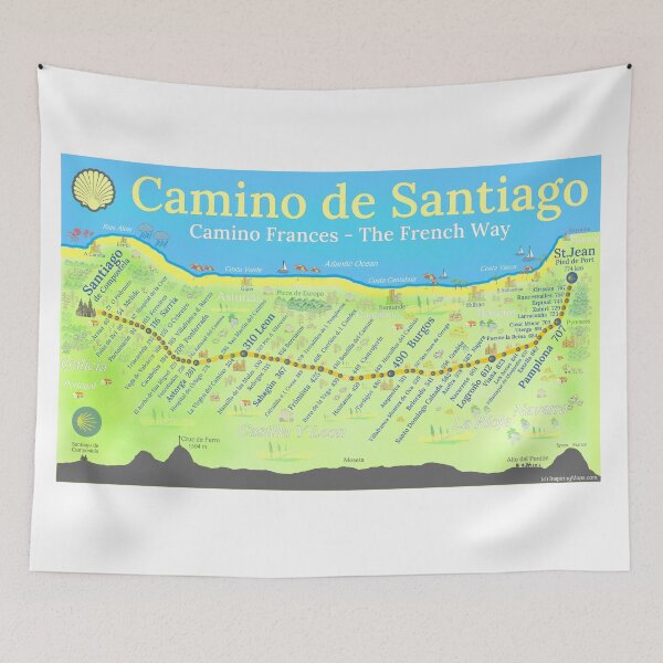 Item preview, Map of the Camino de Santiago designed and sold by Inspiring Maps.