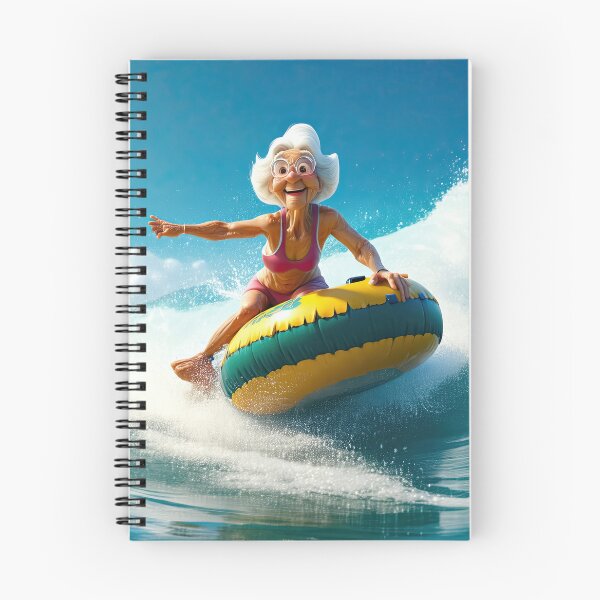 Item preview, Old woman riding a tube surfing designed and sold by Colin Bentham.