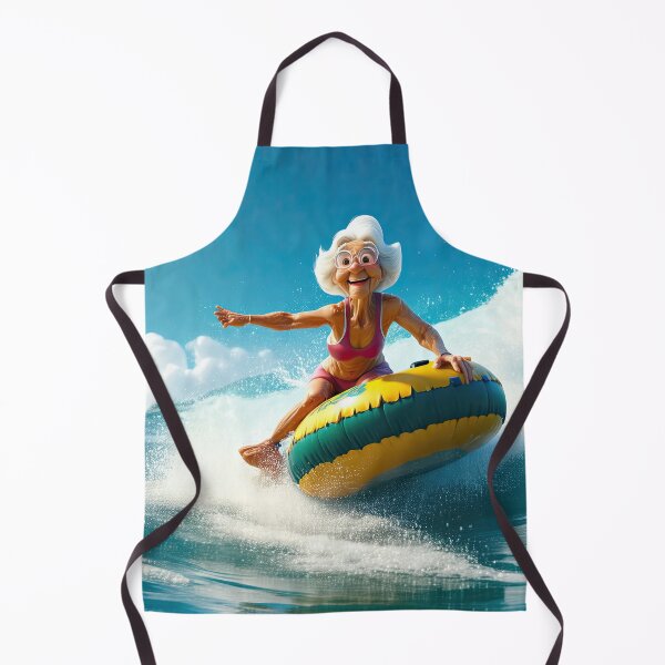 Item preview, Old woman riding a tube surfing designed and sold by Colin Bentham.