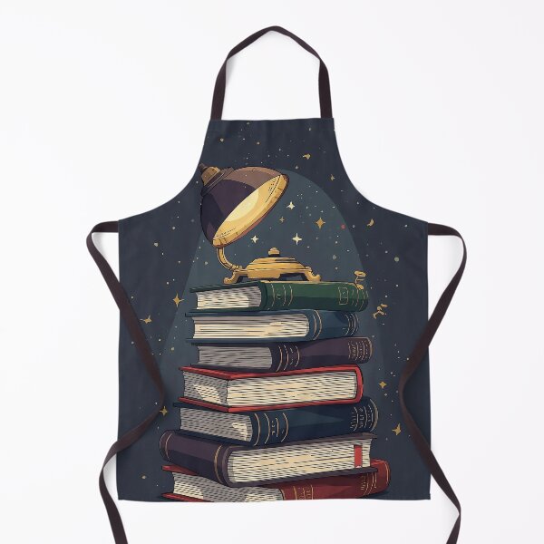 Item preview, Vintage Book Stack with Reading Lamp Under Starry Night designed and sold by Evergreen Horizon Works.
