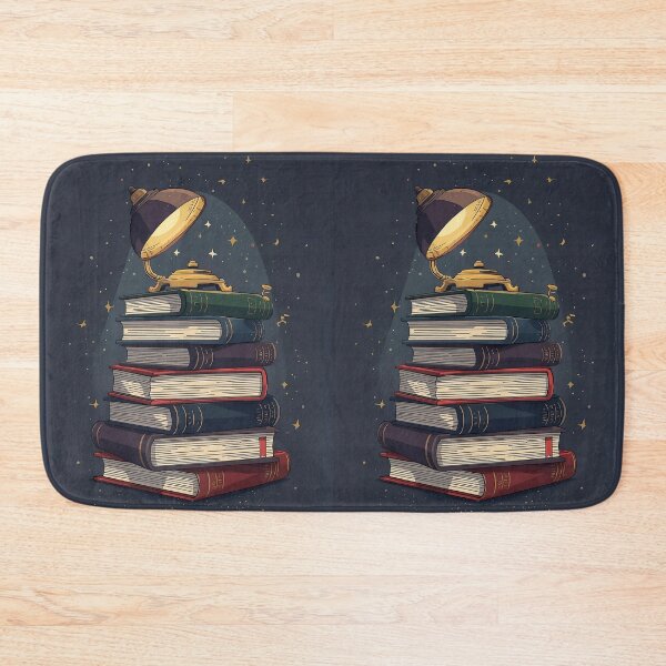 Item preview, Vintage Book Stack with Reading Lamp Under Starry Night designed and sold by Evergreen Horizon Works.