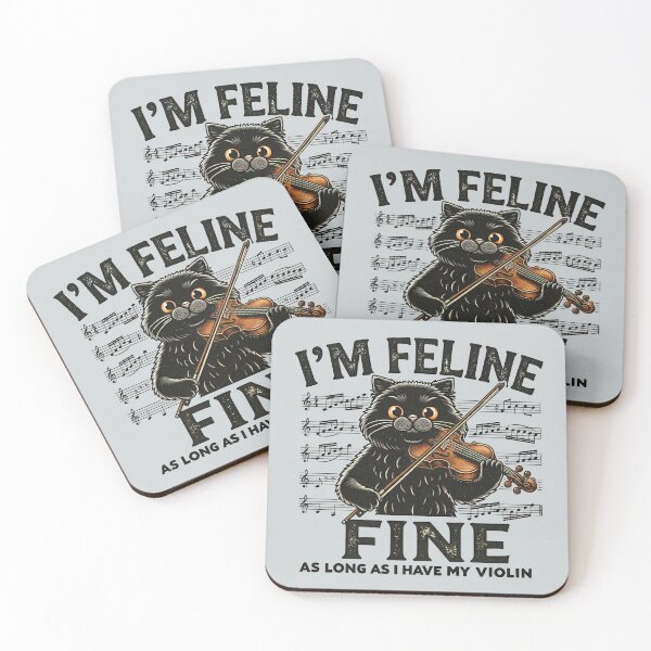 Item preview, Black Cat Plays The Violin = Violin Quotes designed and sold by Art-Arcade6.