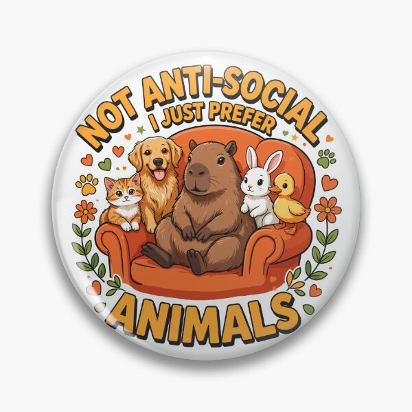 Item preview, Not Anti Social, I Just Prefer Animals Funny Animal Lover designed and sold by GreenSlate.