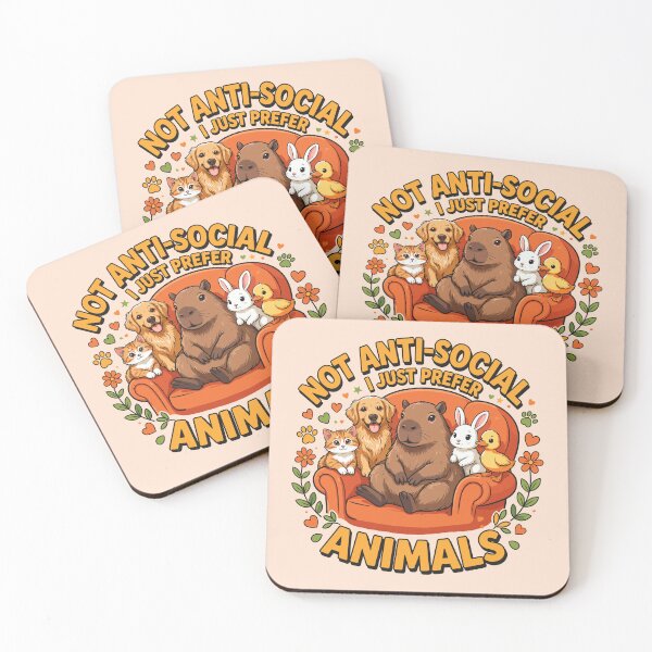 Item preview, Not Anti Social, I Just Prefer Animals Funny Animal Lover designed and sold by GreenSlate.