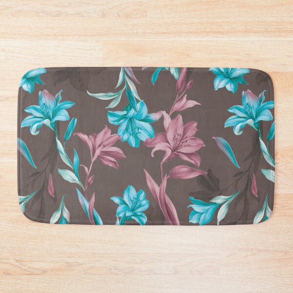 Item preview, Blush Aqua Lily Pattern designed and sold by imaniko.