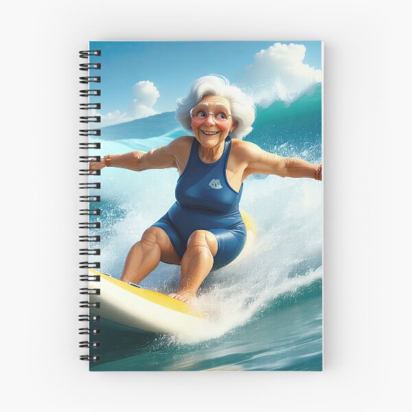 Item preview, Old woman riding a tube surfing designed and sold by Colin Bentham.