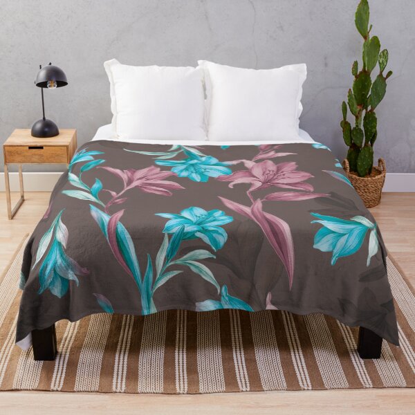 Item preview, Blush Aqua Lily Pattern designed and sold by imaniko.