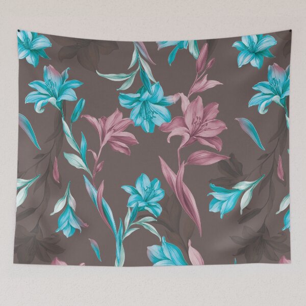Item preview, Blush Aqua Lily Pattern designed and sold by imaniko.