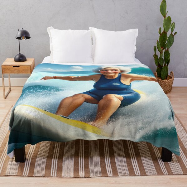 Item preview, Old woman riding a tube surfing designed and sold by Colin Bentham.