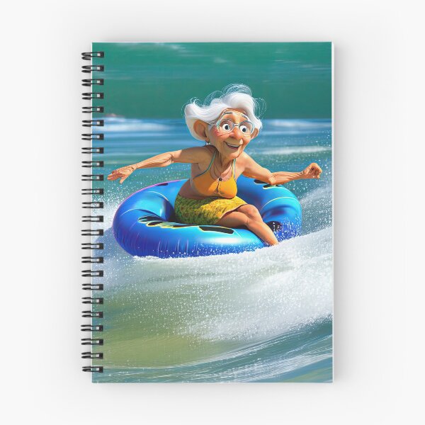 Item preview, Old woman riding a tube surfing designed and sold by Colin Bentham.