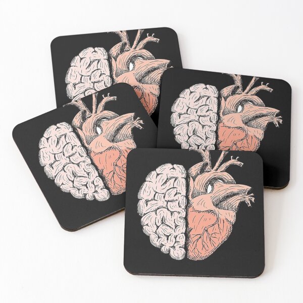 Item preview, Heart And Brain Balance Vintage Illustration Logic vs Emotion Art designed and sold by Jo Graphics.