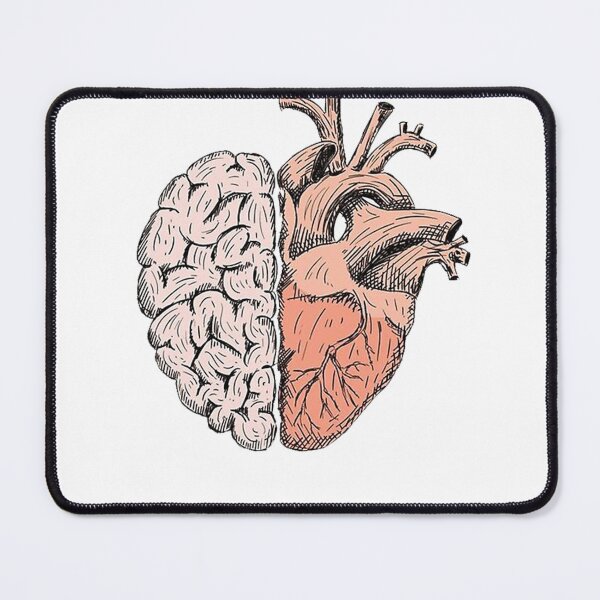 Item preview, Heart And Brain Balance Vintage Illustration Logic vs Emotion Art designed and sold by Jo Graphics.