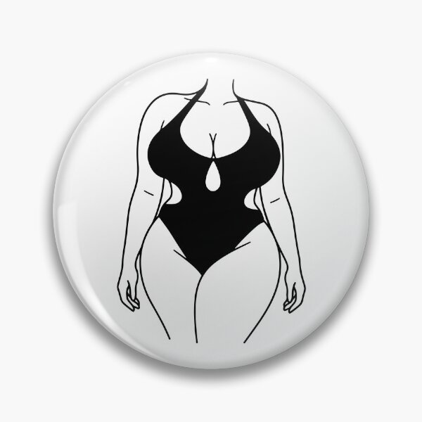 Item preview, Plus Size Woman Line Art - Body Positive Swimsuit Design designed and sold by raedattia.