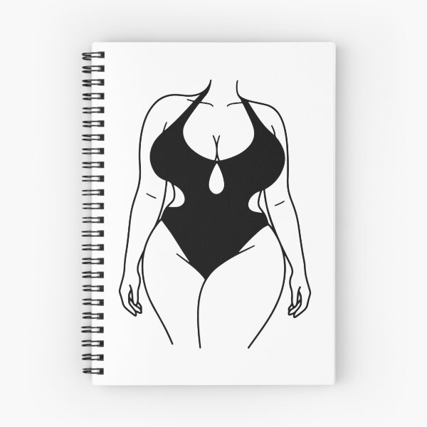 Item preview, Plus Size Woman Line Art - Body Positive Swimsuit Design designed and sold by raedattia.