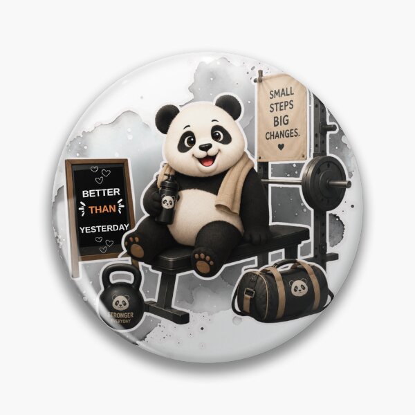 Item preview, Cute Panda Gym Motivation Design designed and sold by EnginerdStudio.