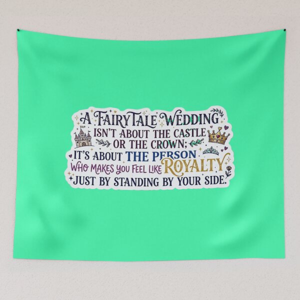 Item preview, Fairytale Wedding Royalty Quote - Whimsical Romantic Sticker designed and sold by Scro-Ciob-Shop.