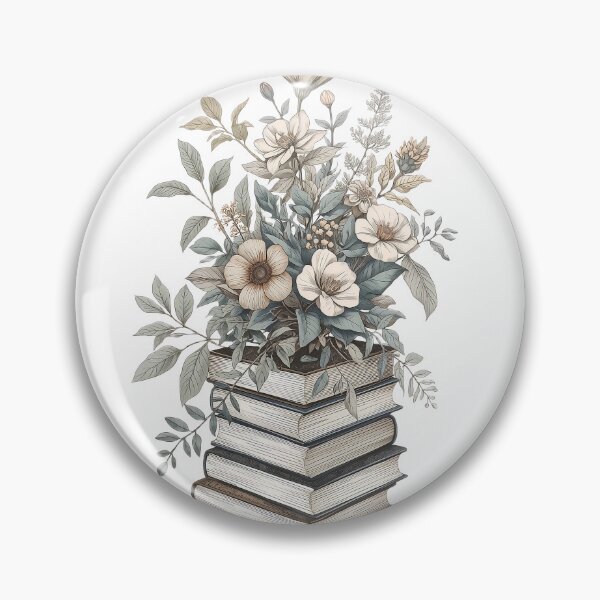 Item preview, Vintage Floral Book Stack Botanical Library Illustration designed and sold by Evergreen Horizon Works.