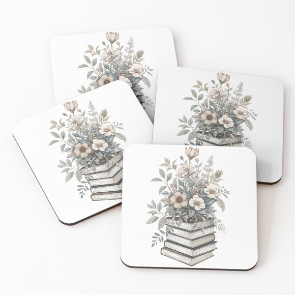 Item preview, Vintage Floral Book Stack Botanical Library Illustration designed and sold by Evergreen Horizon Works.