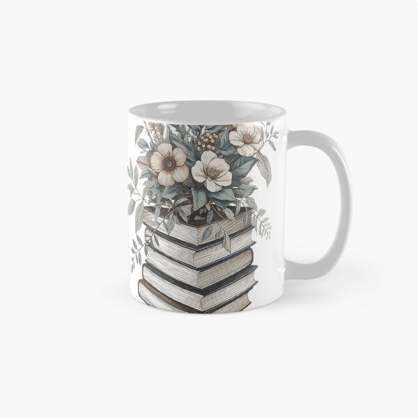 Item preview, Vintage Floral Book Stack Botanical Library Illustration designed and sold by Evergreen Horizon Works.