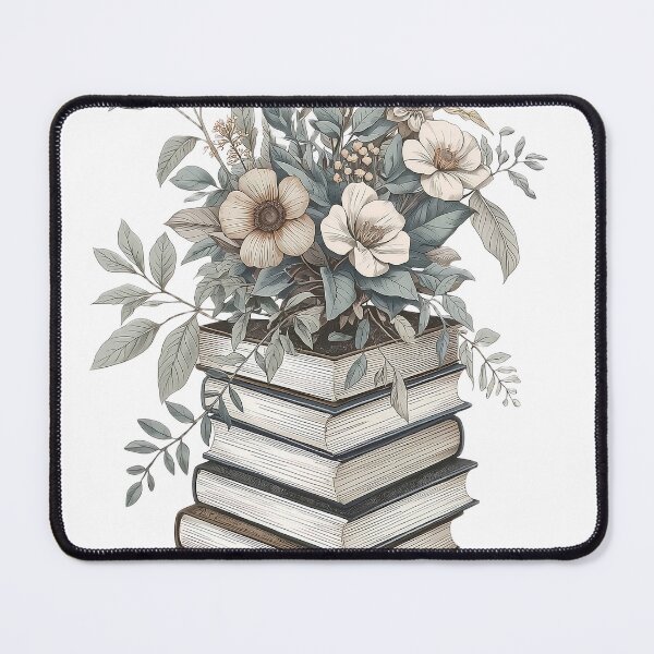 Item preview, Vintage Floral Book Stack Botanical Library Illustration designed and sold by Evergreen Horizon Works.