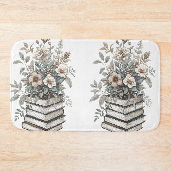 Item preview, Vintage Floral Book Stack Botanical Library Illustration designed and sold by Evergreen Horizon Works.